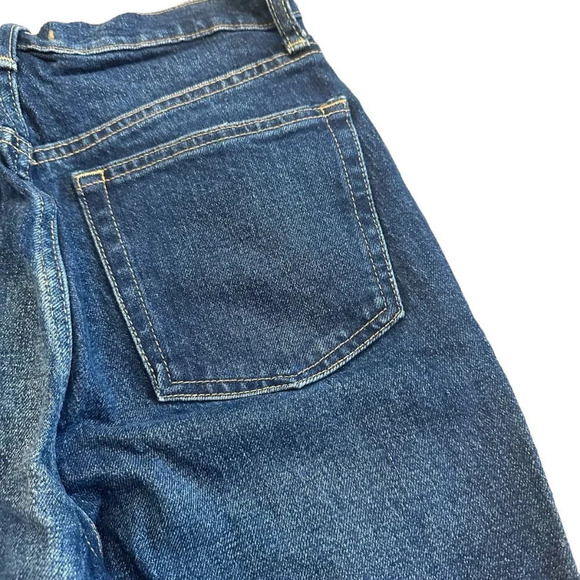 We The Free Free People Dark Wash Jeans Distressed Raw Chewed Hem Size 27 - Picture 8 of 12